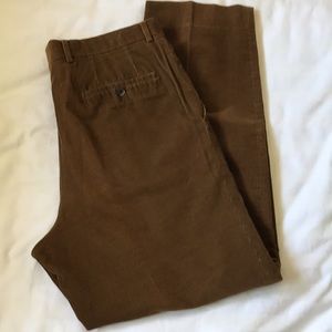 Hugo Boss single pleat brown corduroy pants